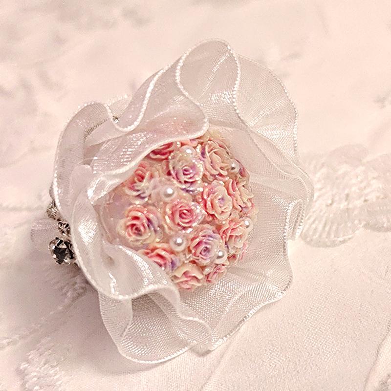 

1 шт кружевной мини-букет элегантный маленький букет для куклы DIY бриллиантовый букет милый ручной работы букет из бисера сувениры 14 цветов