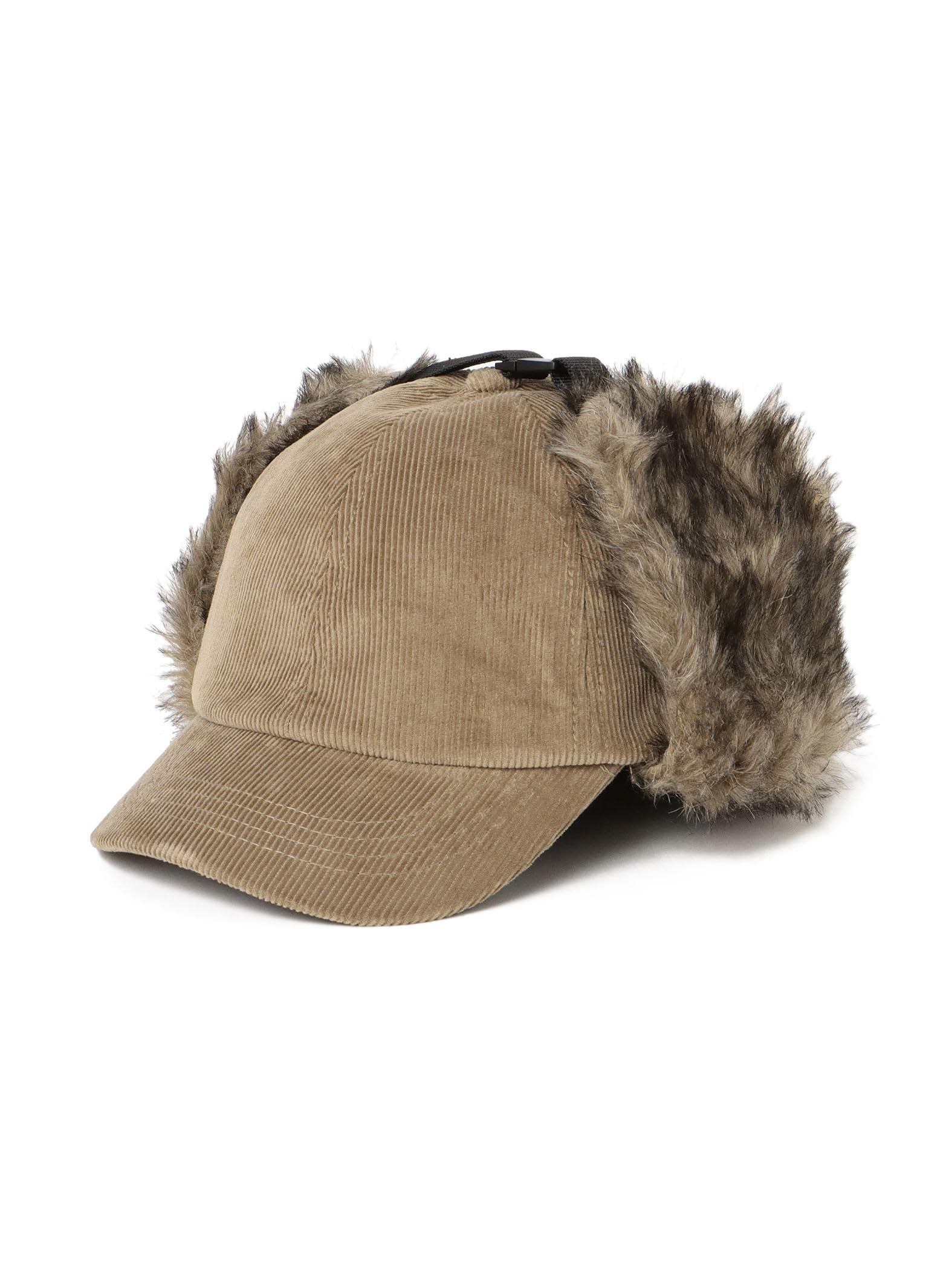 

Beams Heart Men s Ear Fur Corduroy Cap, Beige Free