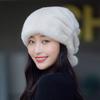 Chapéu de Visom Feminino Inverno Meia-Idade e Idoso Cabelo de Visom Inteiro Proteção para Orelhas Inverno Moda Visom Quente Chapéu de Pele de Mãe