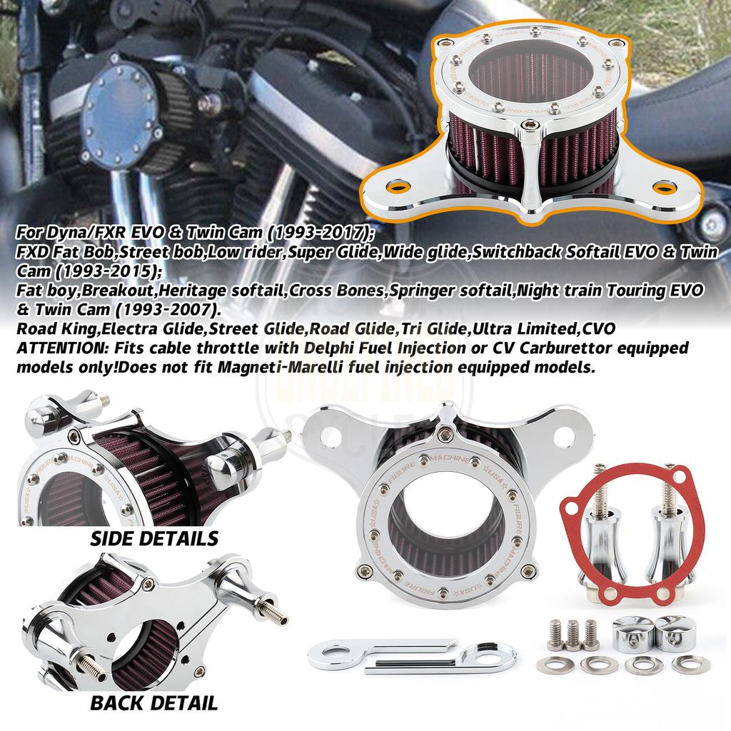 Motorcycle Air Filter Intake Cleaner System Kit For Harley Touring Road King Ultra Limited Dyna Super Glide Softail Night Train