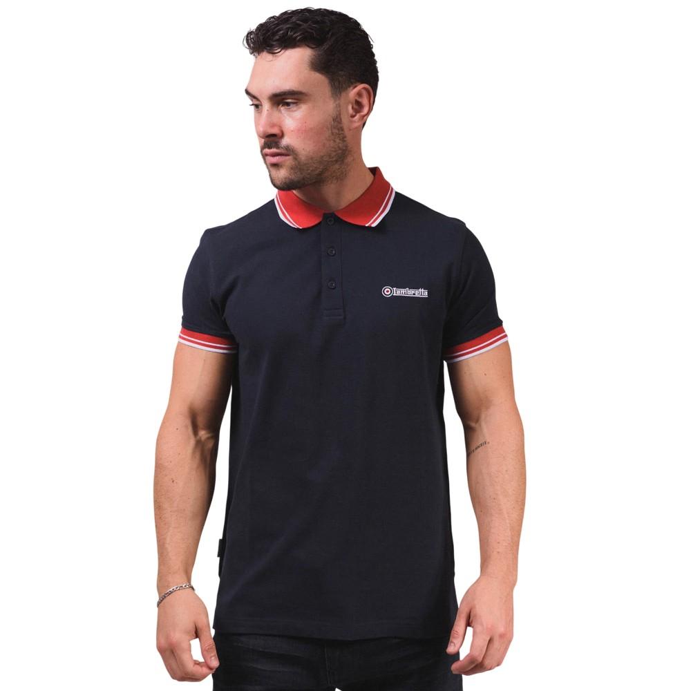 Lambretta Mens Contrast Tipped Polo Shirt