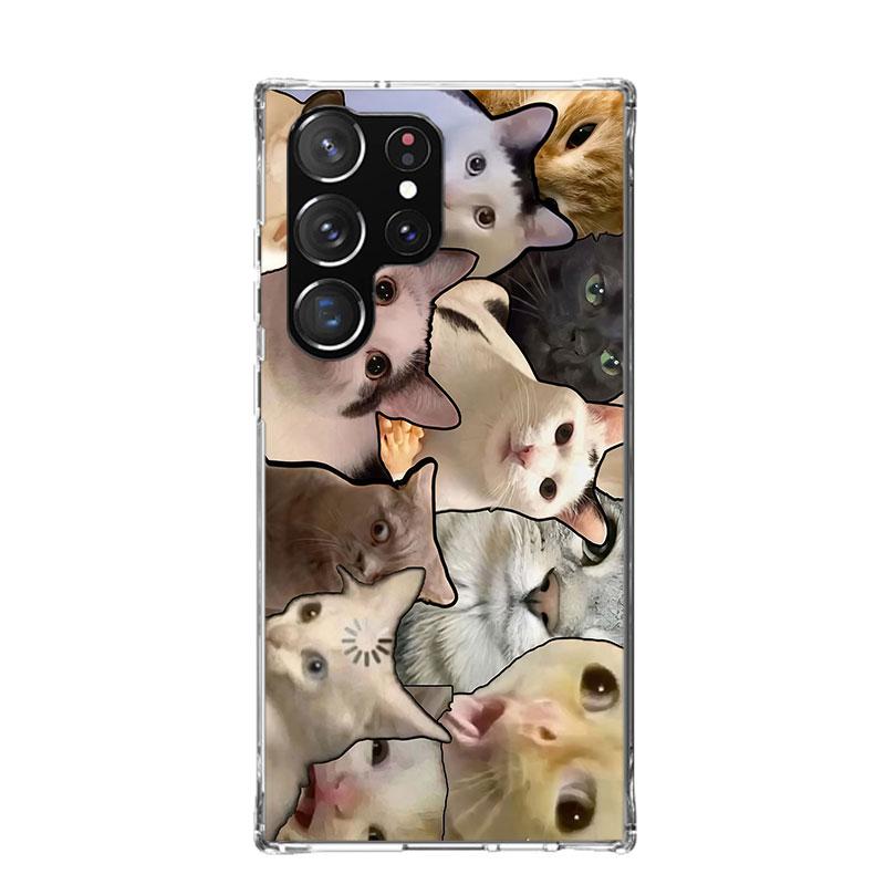 Crying Cat Memes Phone Case For Samsung Galaxy S26 S25 Edge S24 S23 FE S22 Ultra S21 Plus S20 + Fundas Cover Coque Galaxy S25 S2