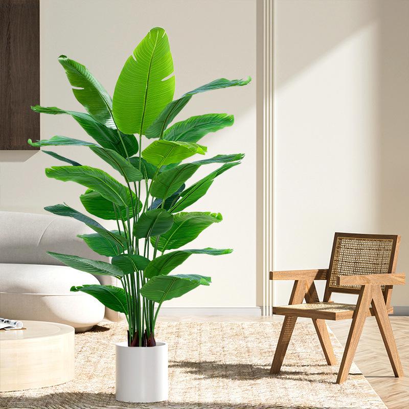 Large Artificial Traveler's Palm and Bird of Paradise Potted Tree for Indoor Decoration