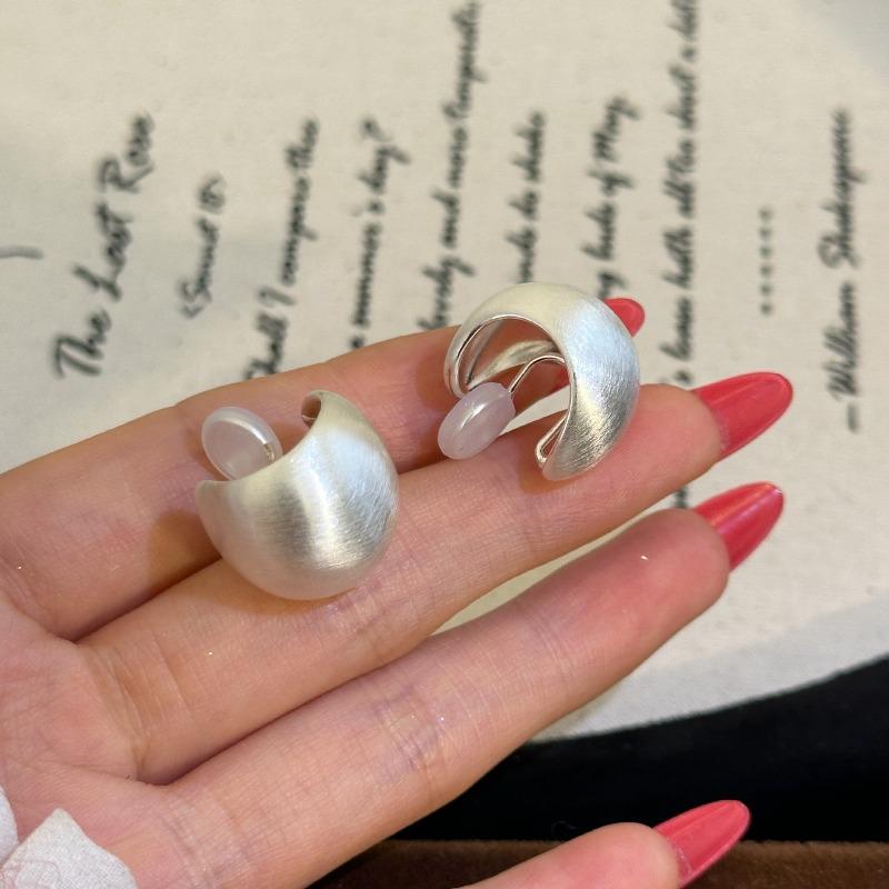 Ohrhaken ohne Ohrloch Mückenduft-Haarnadel, Glatte Oberfläche Sandgestrahlte Kugelohrringe, Schmerzfreier Ohrhaken