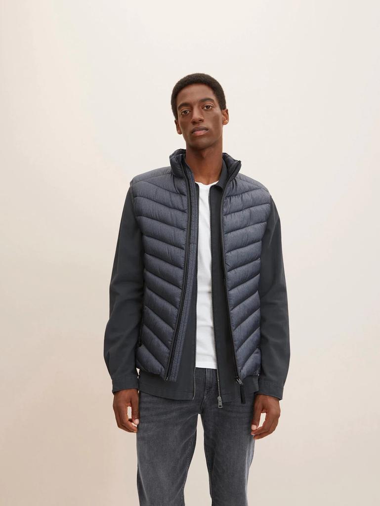 Winter Jacket Tom Tailor Quilted Vest (1031473) Gray Twill Structure