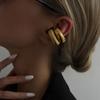Ingemark Punk Vintage Chunky Geometric C Shape Ear Cuff Stainless Steel Metal Texture Thick Non Piercing Ear Clip Women Jewelry