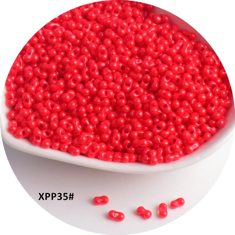 2x4mm Solid Color Glass Peanut Beads for DIY Jewelry & Hair Accessories