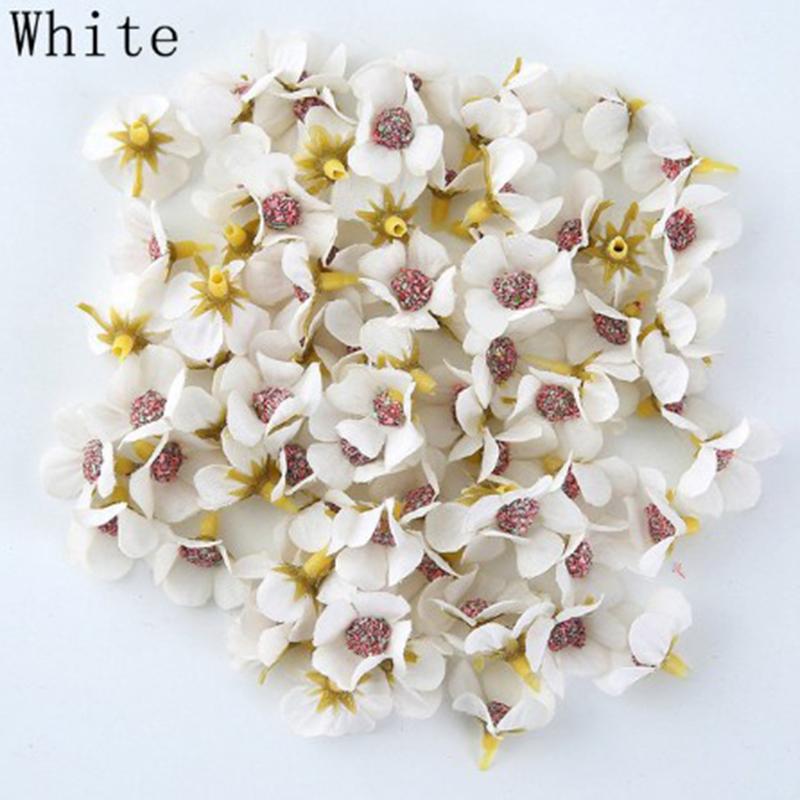 100Pcs 2.5Cm Silk Cloth Wedding Flower Heads Diy Manual Simulation Material For Dress Wreath Decoration Creative Flower Buds