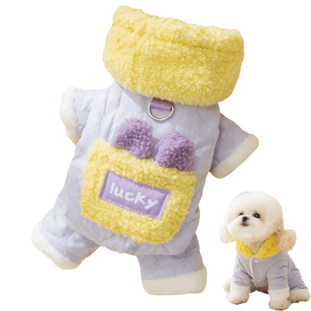 

New Thickened Pet Dog Clothes Winter Warm with Velvet Jacket Teddy Bear Coat Pet Supplies with Hat Puppy Clothes Vest Outdoors M