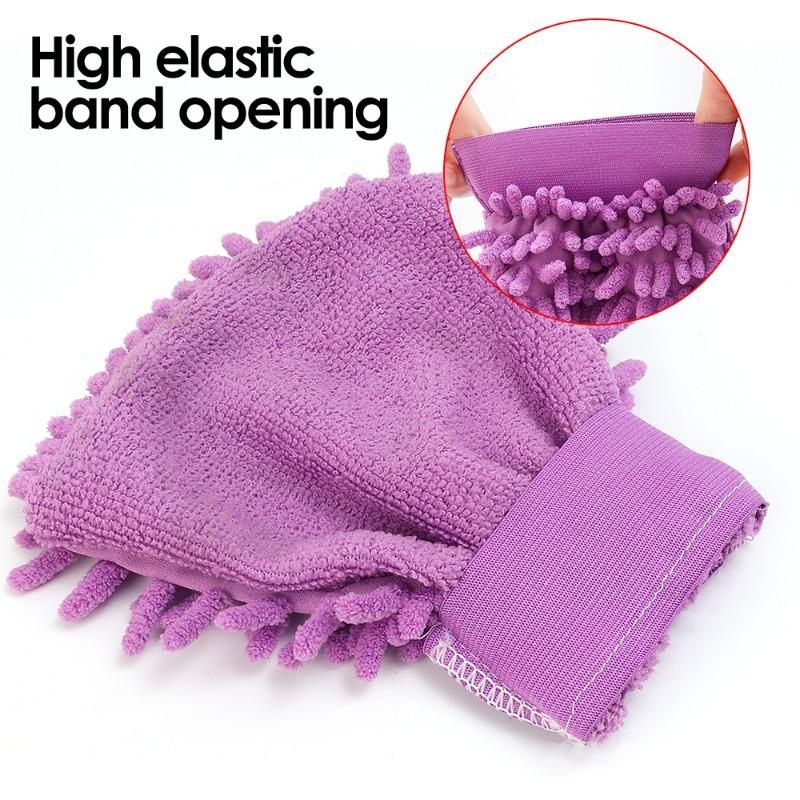 Chenille Car Wash Gloves Universal Auto Coral Velvet Microfiber Double-Sided Cleaning Gloves Soft Car Paint Surface Care Tool