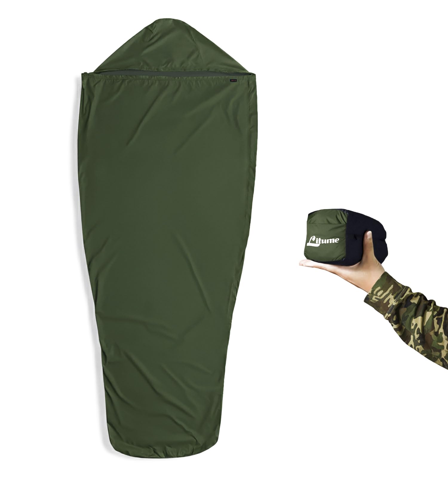 Litume Waterproof Bivy Ultralight and Compact Sleeping Bag Cover for Outdoor Disaster and Emergency Use Sack, Hiking, Camping, Bushcraft, Survival,