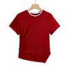 Women's T-shirt Round Neck Short Sleeve Women's T-shirt Spring and Summer Versatile Cotton Elastic Slim Fit Top