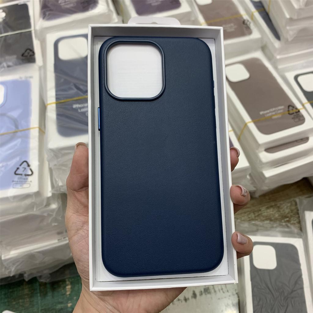 With Box Official Magnetic Busine Leather Case for Orginal IPhone 17 Pro Max 16 15 14 13 12 for Magsafe Wireless Charge Cover