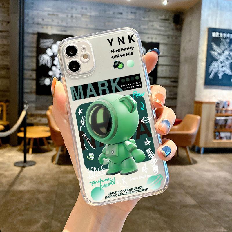 Przezroczyste etui do Apple iPhone 14 11 13 12 Pro 7 8 Plus XR X XS Max 6 6S 13Pro Silikonowe etui na telefon Mechaniczny astronauta Kosmos
