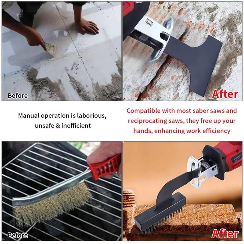 Fresh Reciprocating Saw Spatula Brush Set Reciprocating Saw Shovel And Wire Brush For Removing Rust Dirt