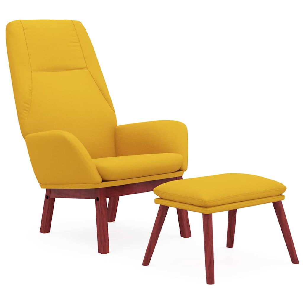 Recliner Chair with Ottoman Mustard Yellow Fabric