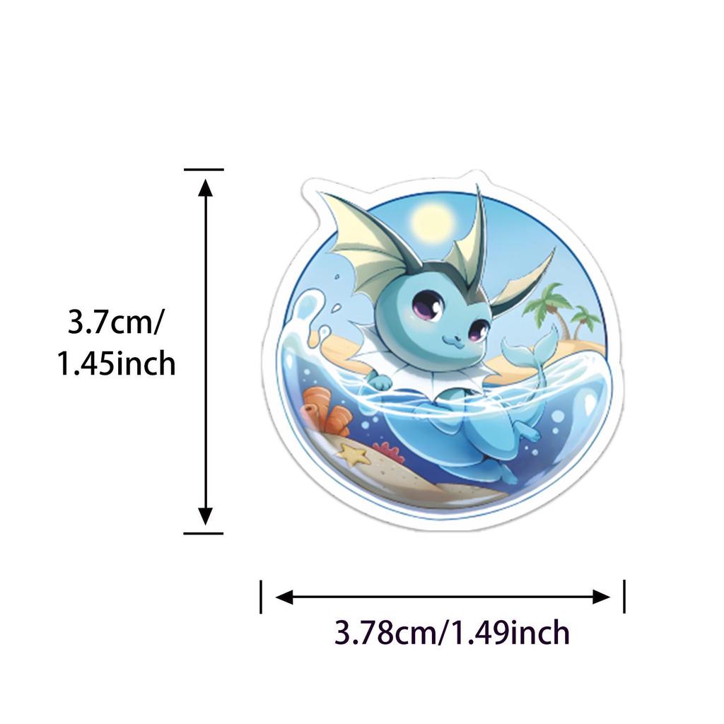 70 Waterproof Cartoon Pokemon PVC Stickers for DIY Decoration