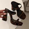 Fashion 2025 Brand Ladies Shoes Open Toe Women's Slippers Fashion Outdoor Leopard Print Dress New Best Seller Elegant Shoes for Women