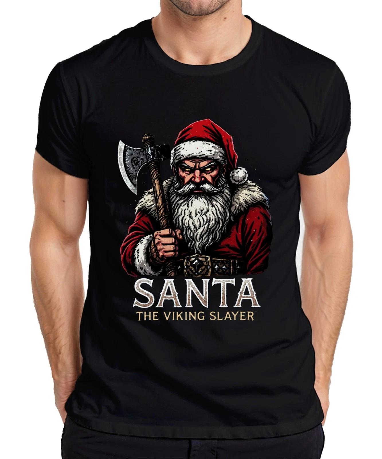 Santa The Viking Slayer Weihnachtsmann Axt düster Geschenk Herren T-Shirt XXXXL