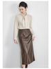 Tencel Wool Rabbit Ear Collar Lace-up Long Sleeve Women's Shirt for Autumn/Winter