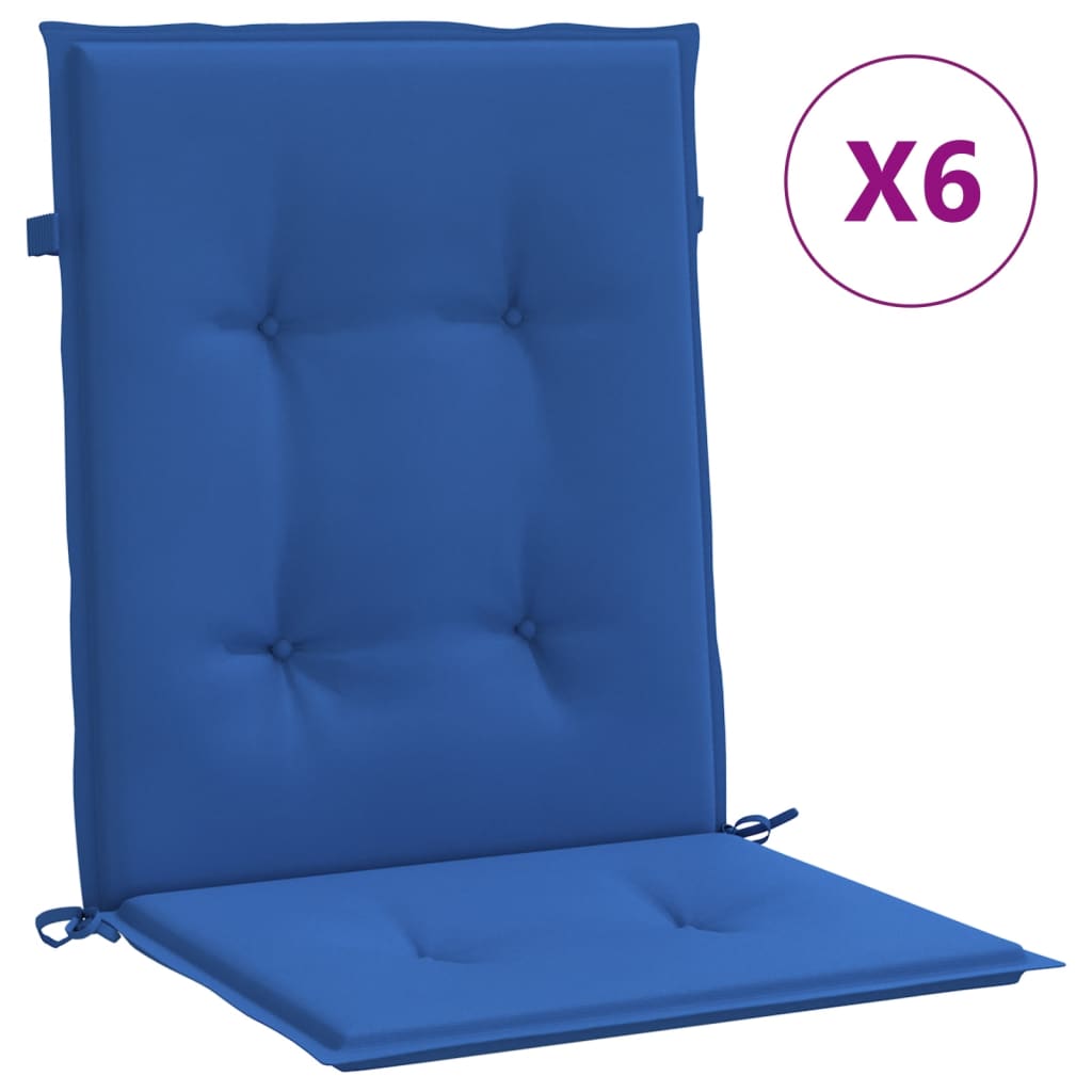 Garden Chair Cushions for Low Back Chairs 6 Pcs 100 X 50 X 3 Cm