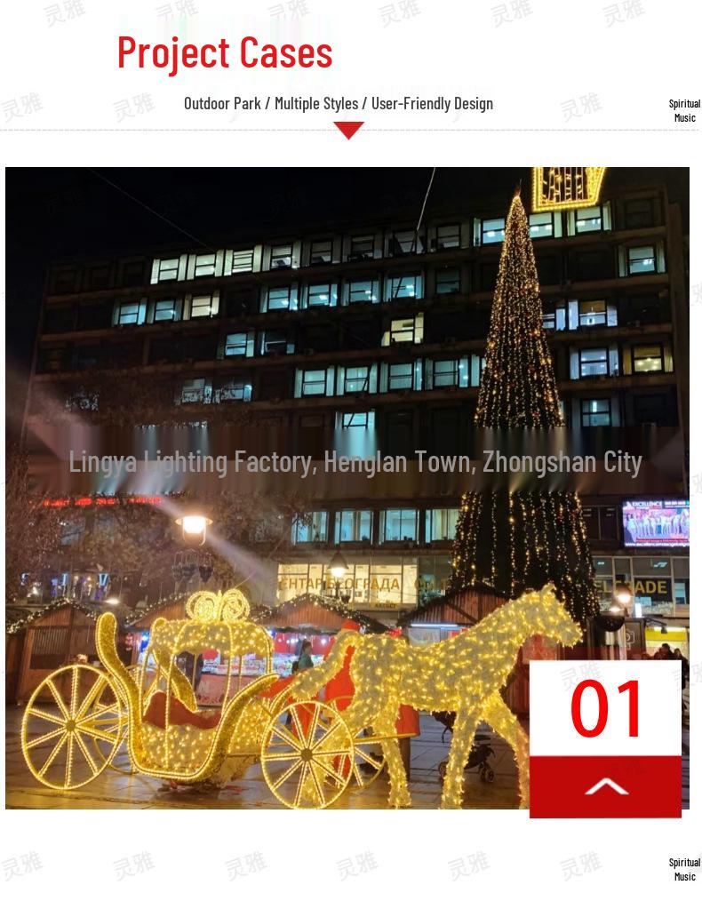 LED Christmas Deer and Cart Outdoor Decorative Lights