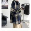 Men's Plaid Tweed Jacket Casual Button Down Shacket Coat Long Sleeve Loose Fit Streetwear Autumn Winter Fashion Outerwear