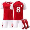 Teens Kids Adults Football Kits Sport Training Jersey Set with Socks 25/26 Arsenal Home #8 Ødegaard