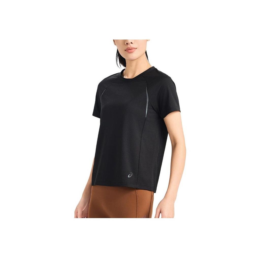 Asics Round Neck Comfortable Moisture-Wicking Quick-Dry Short Sleeve T-Shirt Women Tops Black 2012D050-001