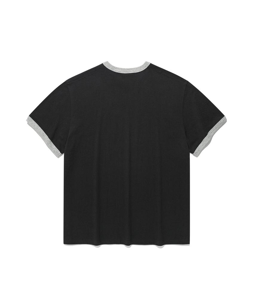 NICEGHOSTCLUB Check 3Star Basic Ringer Tee_Charcoal(Ng2Gmut537A)
