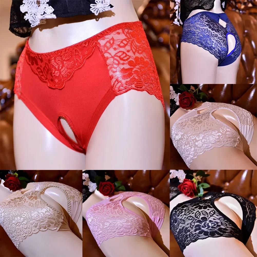 Women Lace Bikini Panties Breathable Open Crotch Home Knickers Ladies Lingerie Soft Comfortable Underwear Available In Sizes M To 3XL Brand New High
