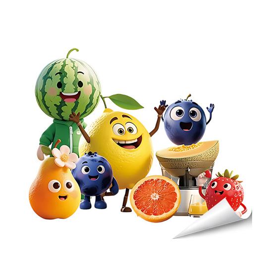 Cartoon Kitchen Food Wall Stickers DIY Vegetables Fruits Quotes Wall Decals Peel And Stick Refrigerator Door Stickers for Dining Room