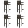 Maison Exclusive - Set of 4 Brown Woven Resin Bar Stools