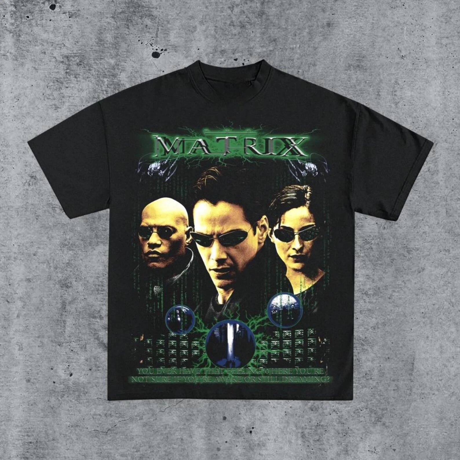 

The Matrix Movie Shirt Retro Cyberpunk 90s Sci-Fi Graphic Tee 2XL