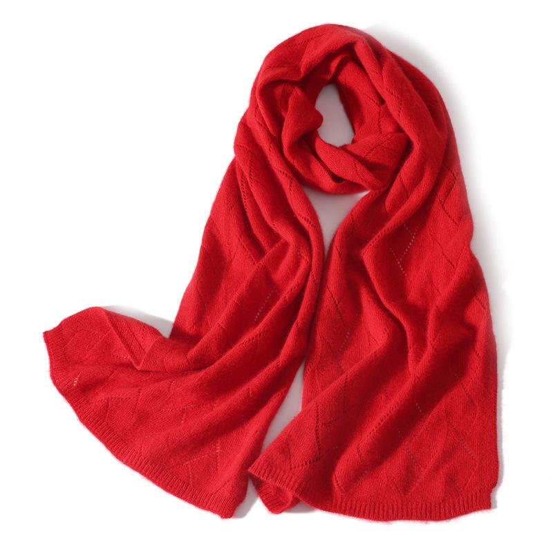 Women's Cashmere Wool Openwork Shawl: Versatile Knit Neck Warmer & Outerwear Cape for Autumn/Winter