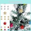 Premium Quality Plastic Christmas Hanging Stars Colorful And Shimmering Pack Of 6