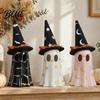 Zaubererhut Geisterstatue Leuchtend Halloween Dekoration Niedliche Gruselige Hexe Figur Harzfiguren LED Beleuchtet für Kaminsims Regal Innenbereich Haus
