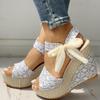 INS Spitze Freizeit Frauen Keile Mit Hohen Absätzen Frauen Schuhe Sommer Sandalen Partei Plattform High Heels Schuhe Frau