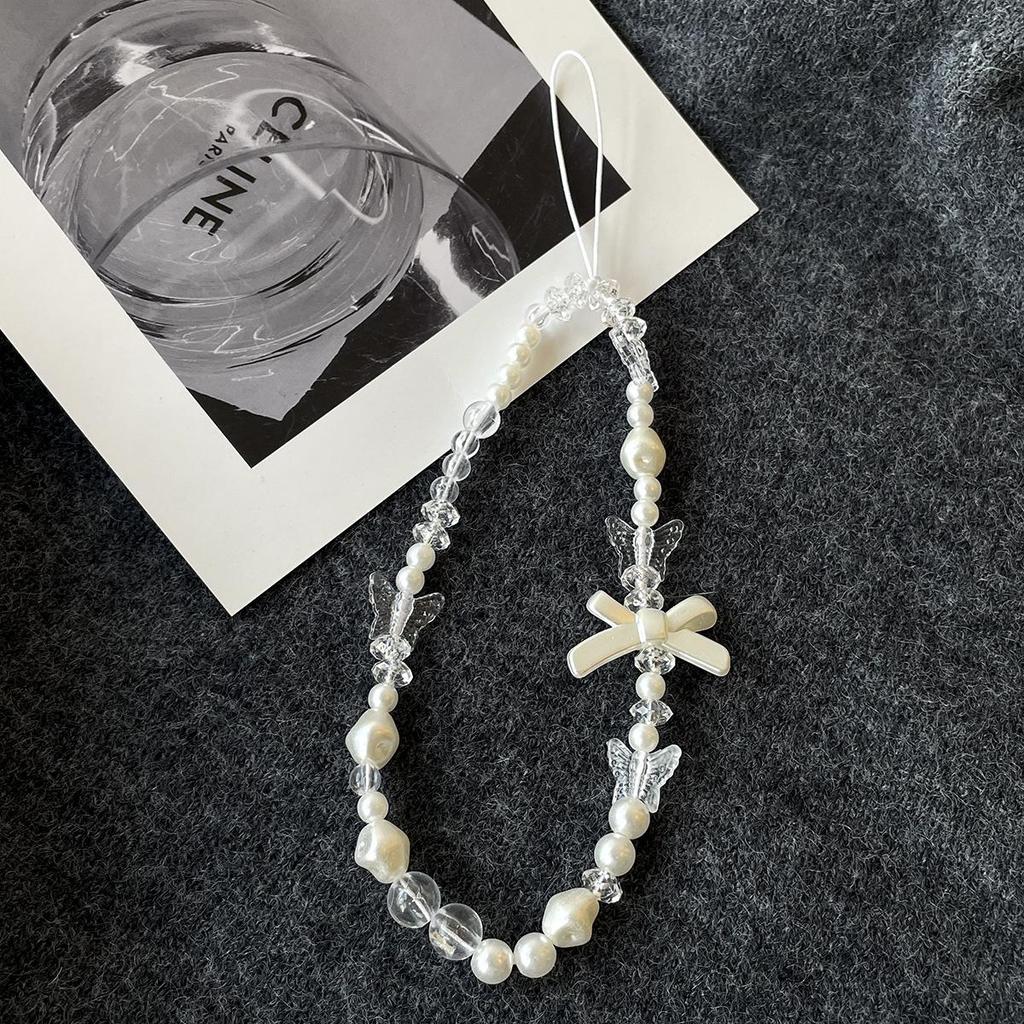 Stylish Floral Pearl Beaded Phone Lanyard for Women – Light Luxury, High-End Feel, Anti-Lost Chain