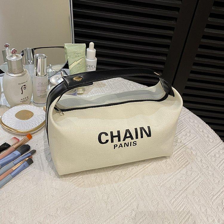 

Simple Urban Sleek Cosmetic Bag For Women Lightweight And Fashionable Handbag For Daily Essentials Outing білий