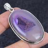 Natural Pink Botswana Druzy 925 Sterling Silver Jewelry Pendant 2.44" M4m72