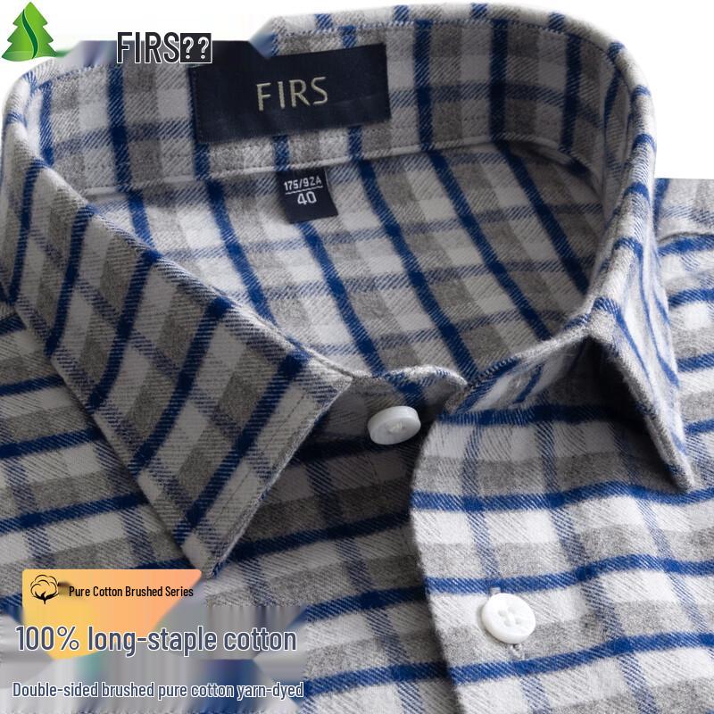 Мужская рубашка FIRS из байки с начесом, 100% хлопок, с длинным рукавом 41