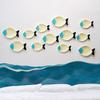 2 Pcs Coastal Ocean Fish Wall Sculpture Nautical Beach Theme Wall Hanging Decor Vintage Farmhouse Wall Art for Bathroom Lake House
