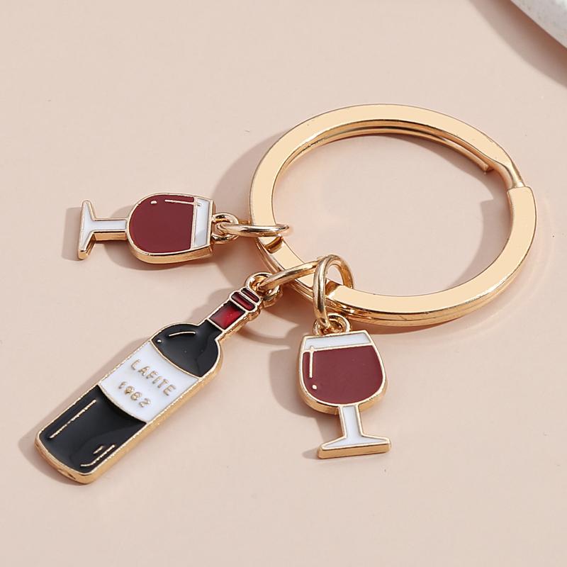 Enamel Beer  Beer Cup Red Wine Bar Souvenir Gift For Women Men Accessorie Car Hanging Jewelry Bag Charm