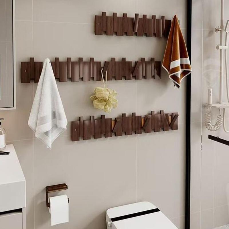 Pianonyckelformad Klädhängare Väggmonterad Bambu Trä Klädkrok Entrédörr Kläder Hatt Hängare Rack Heminredning Möbler