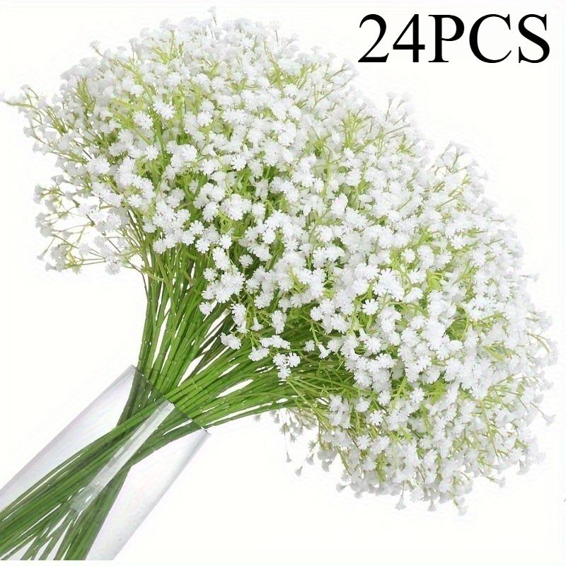 

24 шт. имитация пластикового цветка Цыганка Цыганка длинная ветка Цыганка бессмертный цветок свадебный пластиковый цветок белый