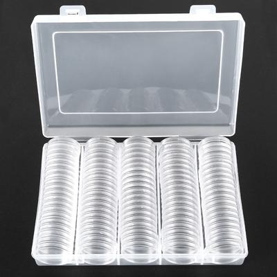 100 Stück 30mm Silbermünzenhalter Klare Münzkapsel Aufbewahrungsbehälter Münzetui mit Dichtung und Kunststoff für Heimsammlung