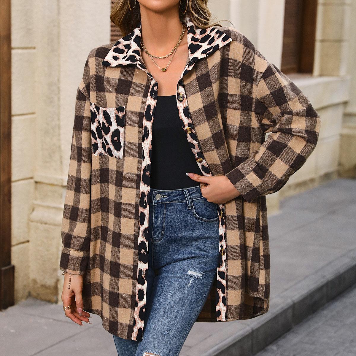 

Свободные повседневные плюшевые клетчатые базовые куртки с начесом, ветровка с длинным рукавом, рубашка для женщин XL хаки
