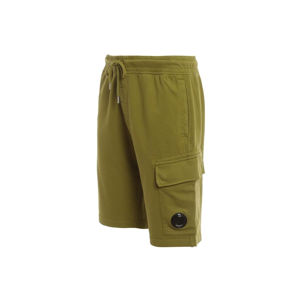 C.P. Company Solid Color Loose Fit Straight Leg Casual Shorts Men Shorts Green 12CMSB021A002246G698