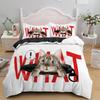 3D Cat King Queen Duvet Cover Cute Cartoon Kitty Bedding Set For Kids Teens Adults Pet Animal White 2/3pcs Polyester Quilt Cover